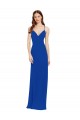 Sleeveless V-Neck Soft Chiffon Royal Blue Long Bridesmaid Dress / Formal Dress Bath
