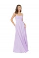 Sleeveless Square Neck Soft Chiffon Lilac Long Bridesmaid Gown Bath