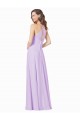 Sleeveless Square Neck Soft Chiffon Lilac Long Bridesmaid Gown Bath
