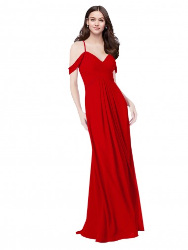 Sleeveless Sweetheart Soft Chiffon Dark Red Long Bridesmaid Dress Bath