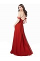 Sleeveless Sweetheart Soft Chiffon Dark Red Long Bridesmaid Dress Bath