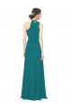Sleeveless One Shoulder Soft Chiffon Hunter Long Bridesmaid Dress Bath