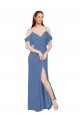 Sleeveless Sweetheart Soft Chiffon Windsor Blue A-Line Long Bridesmaid Dress Bath