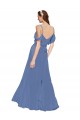 Sleeveless Sweetheart Soft Chiffon Windsor Blue A-Line Long Bridesmaid Dress Bath