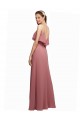 Sleeveless Scoop Neck Chiffon Dark Navy Long Floor Length Bridesmaid Dress Bath