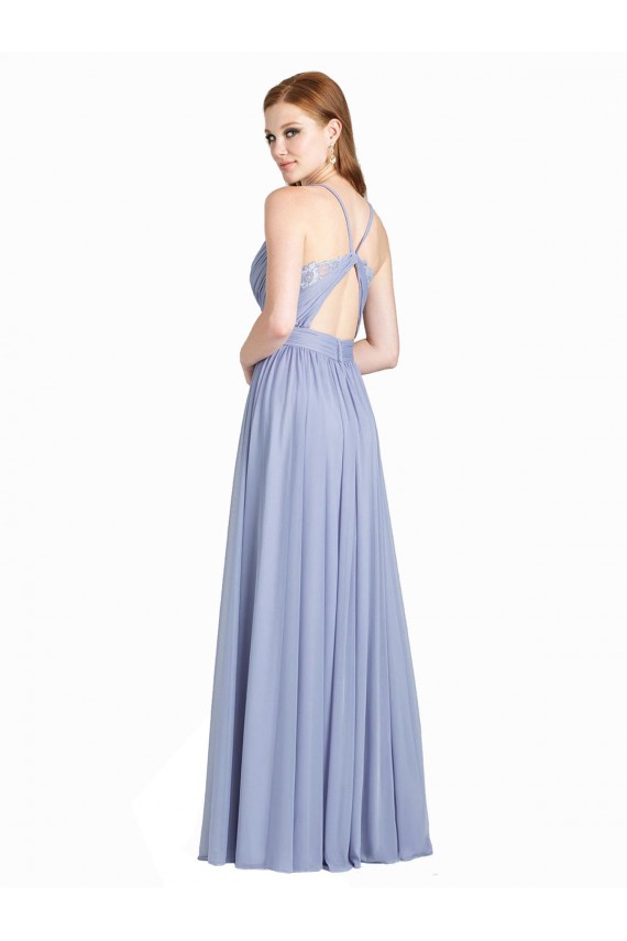Sleeveless Sweetheart Chiffon & Lace Long Bridesmaid Dress / Evening Dress Bath