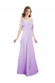 Cold Shoulder Sweetheart Soft Chiffon Lilac Long Formal Dress / Bridesmaid Dress Bath