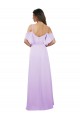 Cold Shoulder Sweetheart Soft Chiffon Lilac Long Formal Dress / Bridesmaid Dress Bath
