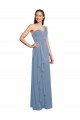 Sleeveless Sweetheart Chiffon Dusty Blue Long Formal Dress / Bridesmaid Dress Bath