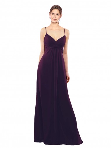 Sleeveless Sweetheart Soft Chiffon Grape Long Formal Dress / Bridesmaid Dress Bath