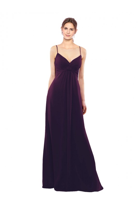 Sleeveless Sweetheart Soft Chiffon Grape Long Formal Dress / Bridesmaid Dress Bath