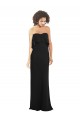 Sleeveless Strapless Soft Chiffon Black Long Bridesmaid Dress Bath
