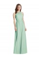 Sleeveless Halter Neck Soft Chiffon Mint Green Long Semi Formal Evening Dress / Bridesmaid Dress Bath