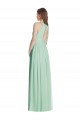 Sleeveless Halter Neck Soft Chiffon Mint Green Long Semi Formal Evening Dress / Bridesmaid Dress Bath