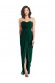 Sleeveless Strapless Soft Chiffon Ever Green Long Bridesmaid Dress Bath