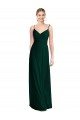 Sleeveless V-Neck Soft Chiffon Ever Green Long Bridesmaid Dress Bath