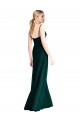 Sleeveless V-Neck Soft Chiffon Ever Green Long Bridesmaid Dress Bath