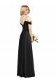 Cold Shoulder Spaghetti Straps Soft Chiffon Black Long Semi Formal Evening Dress / Bridesmaid Dress Bath