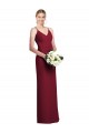Sleeveless V-Neck Soft Chiffon Burgundy Long Formal Dress / Bridesmaid Dress Bath
