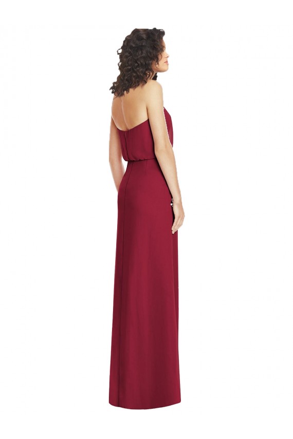 Sleeveless Strapless Soft Chiffon Lilac Long Formal Dress / Bridesmaid Dress Bath