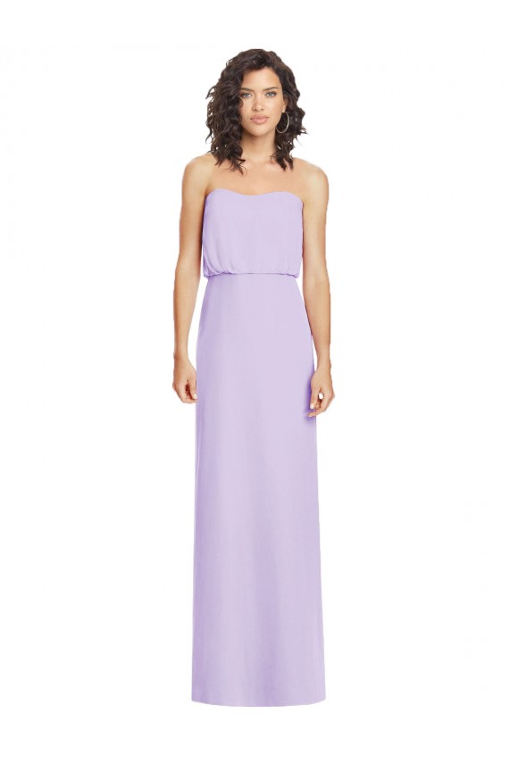 Sleeveless Strapless Soft Chiffon Lilac Long Formal Dress / Bridesmaid Dress Bath