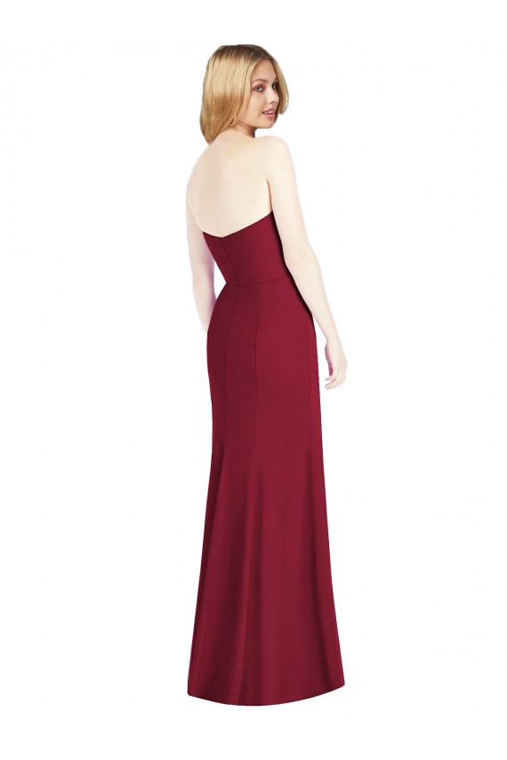 Sleeveless Strapless Soft Chiffon Desert Rose Long Bridesmaid Dress Bath
