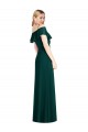 Cold Shoulder Sweetheart Soft Chiffon Ever Green Long Semi Formal Evening Dress / Bridesmaid Dress Bath