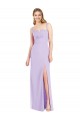 Sleeveless Strapless Soft Chiffon Lilac Long Bridesmaid Dress Bath
