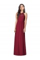 Sleeveless Halter Neck Soft Chiffon Burgundy Trumpet Long Bridesmaid Dress Bath