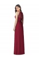 Sleeveless Halter Neck Soft Chiffon Burgundy Trumpet Long Bridesmaid Dress Bath