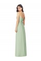 Sleeveless Strapless Soft Chiffon Sage Trumpet Long Bridesmaid Dress Bath