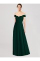Sleeveless V-Neck Soft Chiffon Ever Green Long Formal Dress / Bridesmaid Dress Bath
