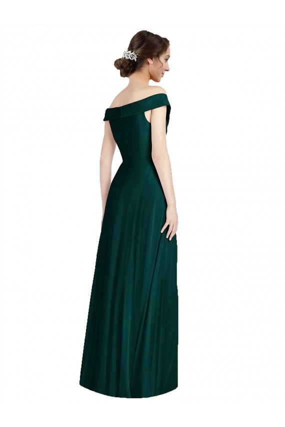 Sleeveless V-Neck Soft Chiffon Ever Green Long Formal Dress / Bridesmaid Dress Bath