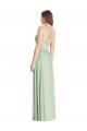 Sleeveless V-Neck Soft Chiffon Sage Long Semi Formal Evening Dress / Bridesmaid Dress Bath
