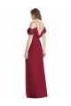 Cold Shoulder V-Neck Soft Chiffon Royal Blue Long Semi Formal Evening Dress / Bridesmaid Dress Bath