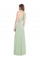 Cold Shoulder V-Neck Soft Chiffon Sage Long Semi Formal Evening Dress / Bridesmaid Dress Bath
