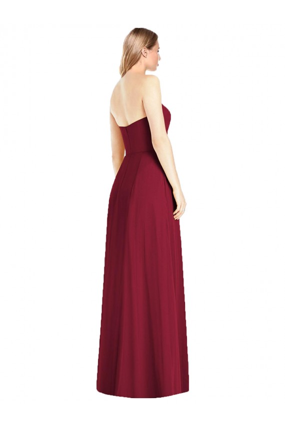 Sleeveless Strapless Soft Chiffon Hot Pink Long Semi Formal Evening Dress / Bridesmaid Dress Bath