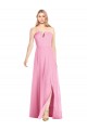 Sleeveless Strapless Soft Chiffon Hot Pink Long Semi Formal Evening Dress / Bridesmaid Dress Bath