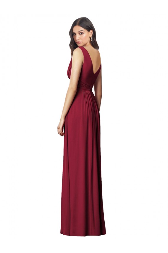 Sleeveless V-Neck Soft Chiffon Royal Blue Long Semi Formal Evening Dress / Bridesmaid Dress Bath