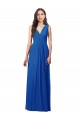 Sleeveless V-Neck Soft Chiffon Royal Blue Long Semi Formal Evening Dress / Bridesmaid Dress Bath
