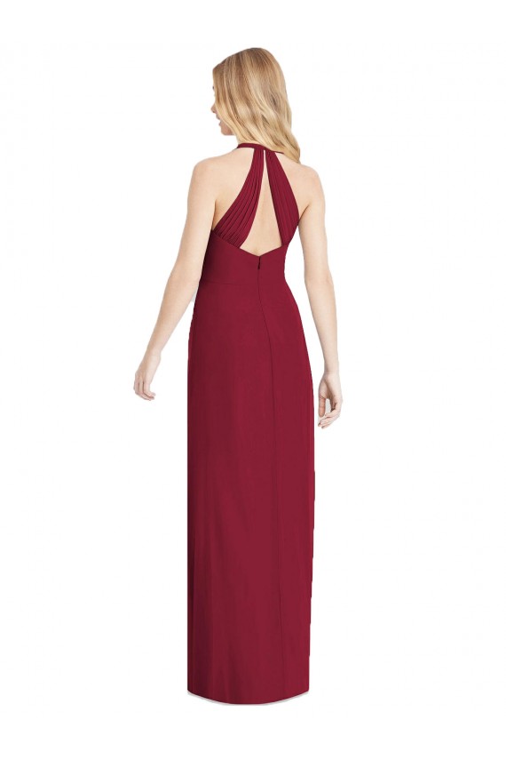 Sleeveless V-Neck Soft Chiffon Desert Rose Long Formal Evening Gown / Bridesmaid Dress Bath