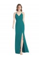 Sleeveless V-Neck Soft Chiffon Hunter Long Bridesmaid Dress Bath