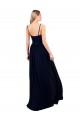 Sleeveless Sweetheart Soft Chiffon Dark Navy Long Formal Evening Gown / Bridesmaid Dress Bath