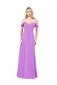 Sleeveless Sweetheart Soft Chiffon Violet Long Bridesmaid Dress Bath