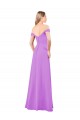 Sleeveless Sweetheart Soft Chiffon Violet Long Bridesmaid Dress Bath