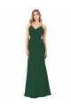 Sleeveless Sweetheart Soft Chiffon Dark Green Long Bridesmaid Dress Bath
