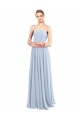 Sleeveless Square Neck Soft Chiffon Light Sky Blue Long Bridesmaid Dress Bath