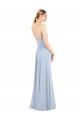 Sleeveless Square Neck Soft Chiffon Light Sky Blue Long Bridesmaid Dress Bath