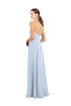 Sleeveless Strapless Soft Chiffon Light Sky Blue Long Bridesmaid Dress Bath
