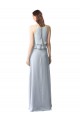 Sleeveless Halter Neck Soft Chiffon Light Sky Blue Long Bridesmaid Dresses Bath
